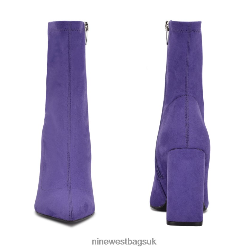 Nine West Xrey Heeled Booties RFX40B944 - Nine West Bags UK Purple Suede