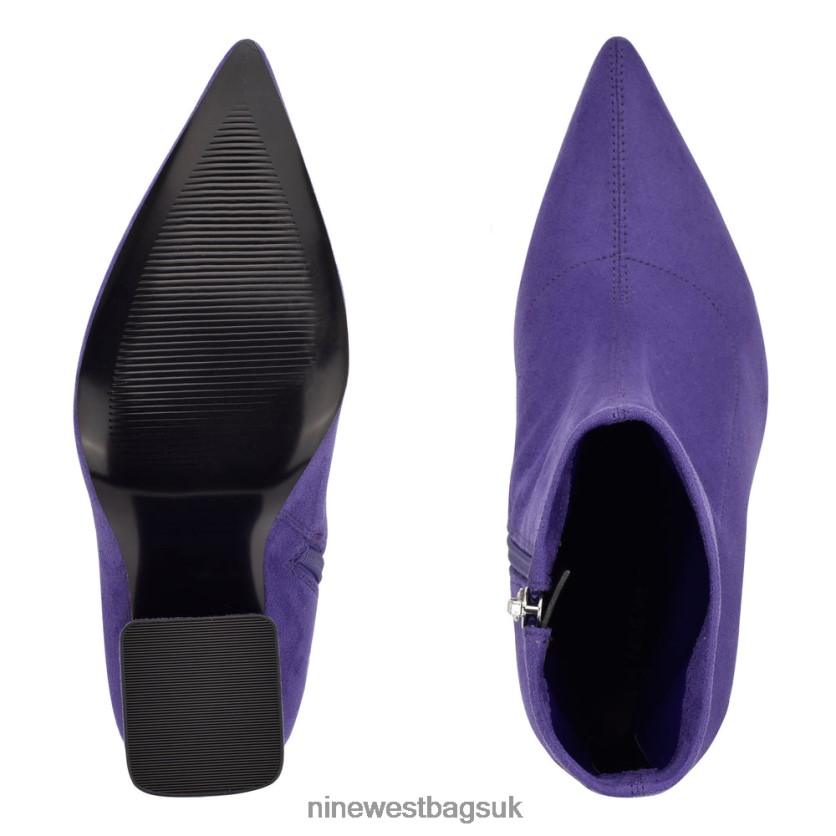 Nine West Xrey Heeled Booties RFX40B944 - Nine West Bags UK Purple Suede