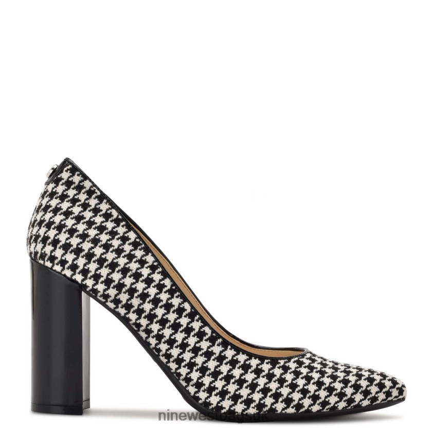 Nine West Astoria 9x9 Pumps RFX40B1283 - Nine West UK Sale Black/White Houndstooth