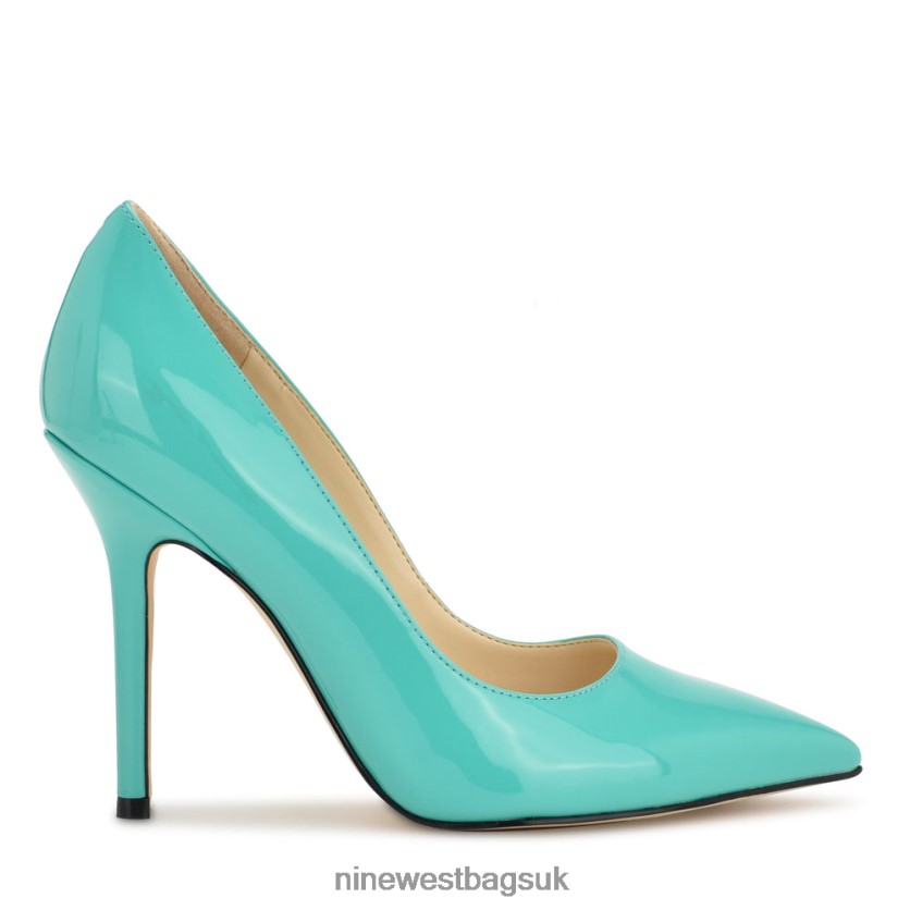 Nine West Bliss Pointy Toe Pumps RFX40B1262 - Nine West Sandals UK Light Teal Blue Patent