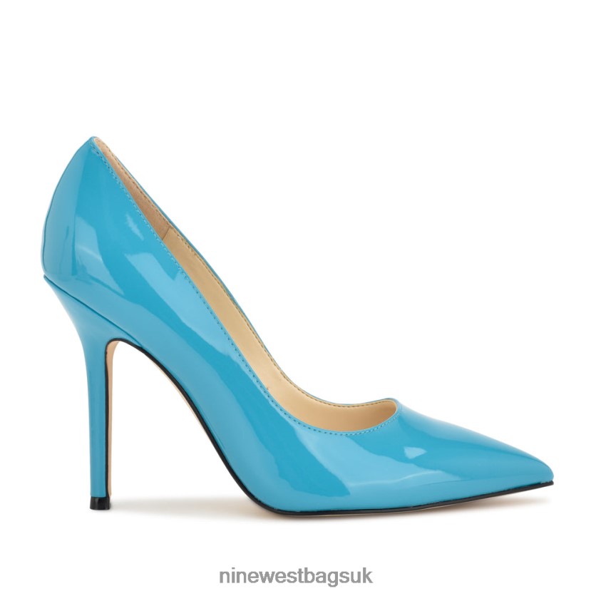 Nine West Bliss Pointy Toe Pumps RFX40B1263 - Nine West UK Sale Aqua Blue Patent