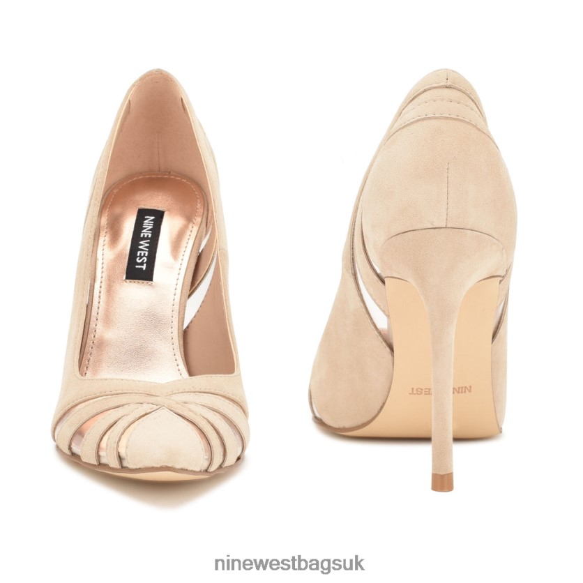Nine West Favant Pointy Toe Pumps RFX40B1299 - Nine West UK Sale Nude/Clear Suede