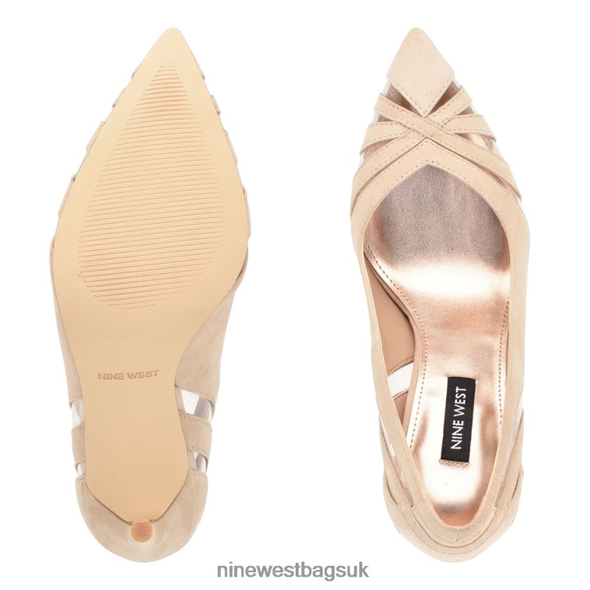 Nine West Favant Pointy Toe Pumps RFX40B1299 - Nine West UK Sale Nude/Clear Suede