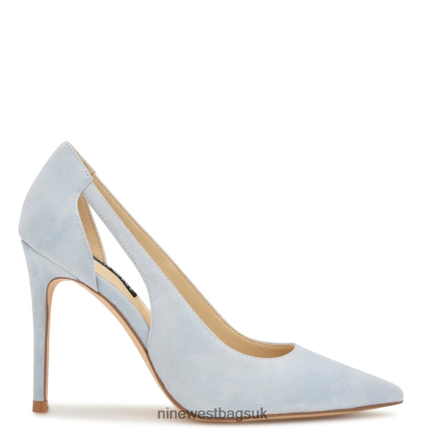 Nine West Favon Cut Out Pumps RFX40B1269 - Nine West UK Sky Blue Suede