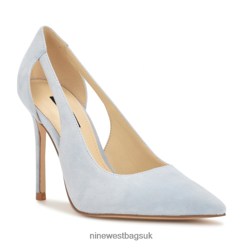 Nine West Favon Cut Out Pumps RFX40B1269 - Nine West UK Sky Blue Suede