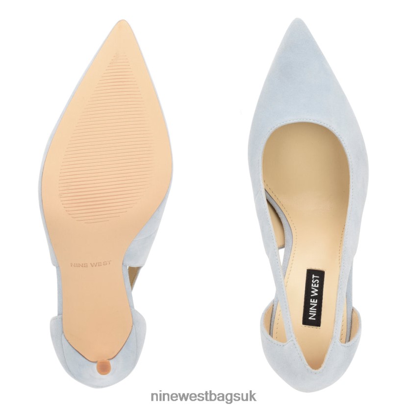 Nine West Favon Cut Out Pumps RFX40B1269 - Nine West UK Sky Blue Suede