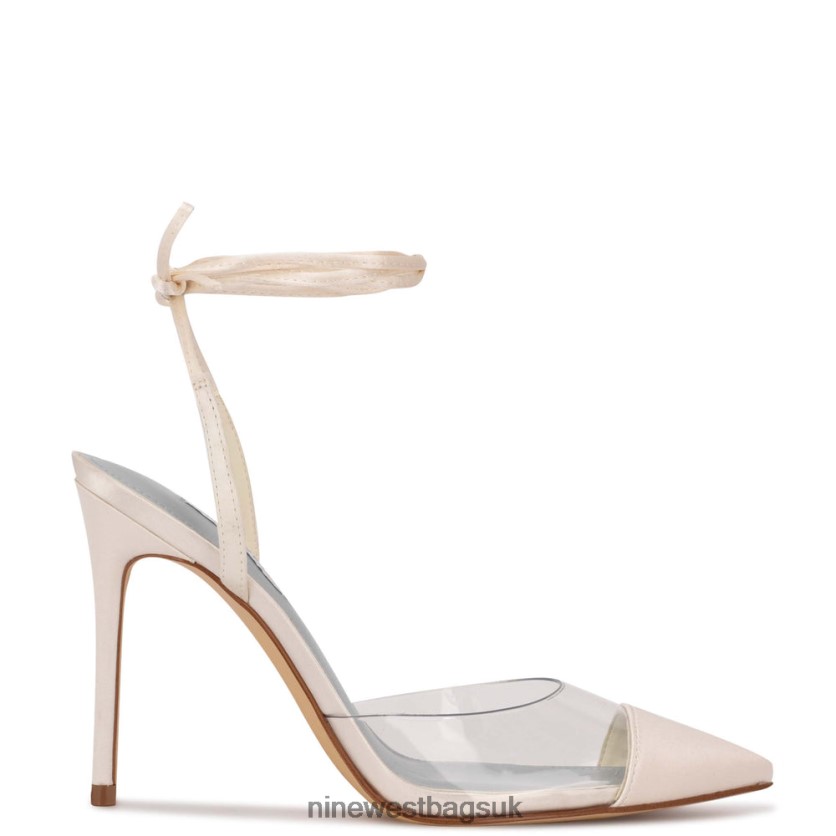 Nine West Ferest Ankle Wrap Pumps RFX40B1362 - Nine West Sandals UK Ivory/Clear