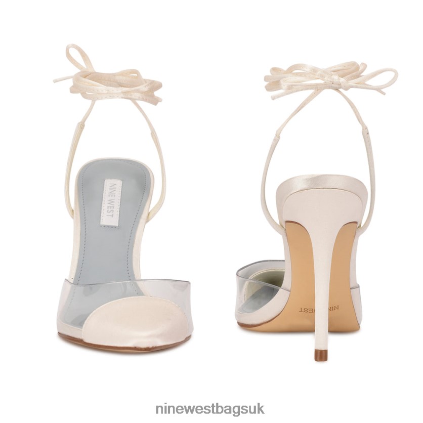 Nine West Ferest Ankle Wrap Pumps RFX40B1362 - Nine West Sandals UK Ivory/Clear