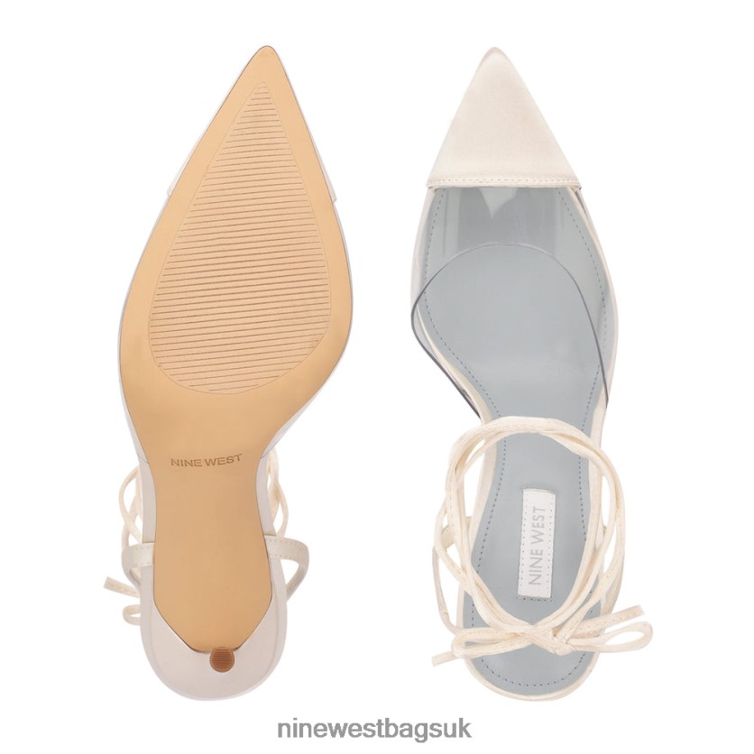 Nine West Ferest Ankle Wrap Pumps RFX40B1362 - Nine West Sandals UK Ivory/Clear