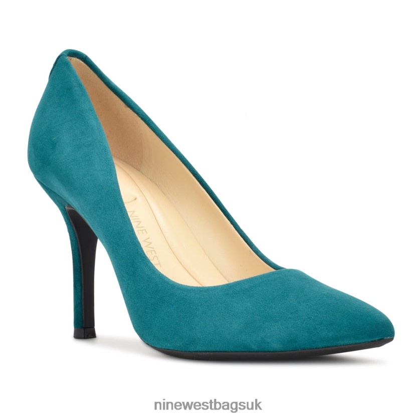 Nine West Fifth 9x9 Pointy Toe Pumps RFX40B1280 - Nine West Bags UK Teal Suede
