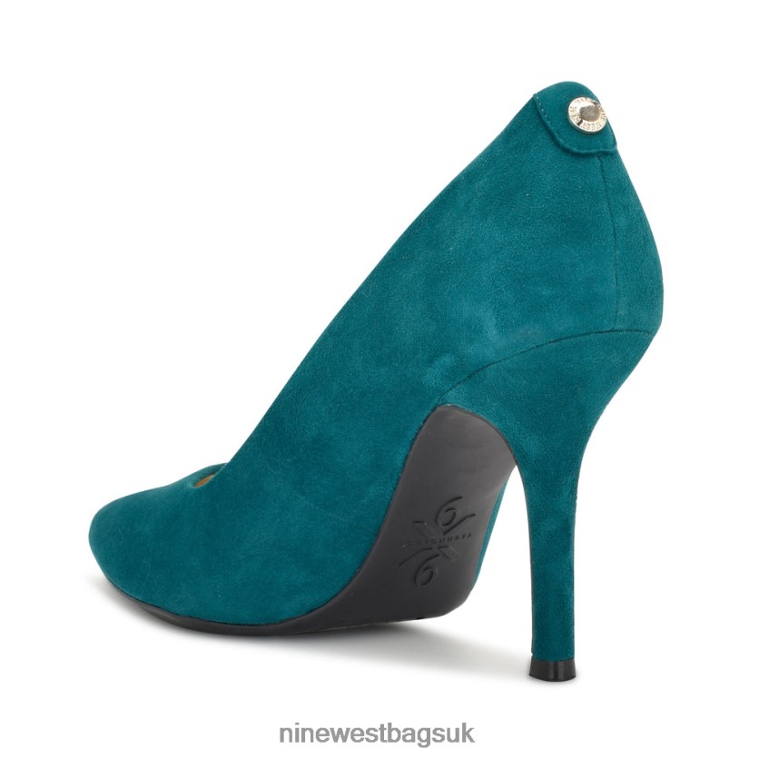 Nine West Fifth 9x9 Pointy Toe Pumps RFX40B1280 - Nine West Bags UK Teal Suede
