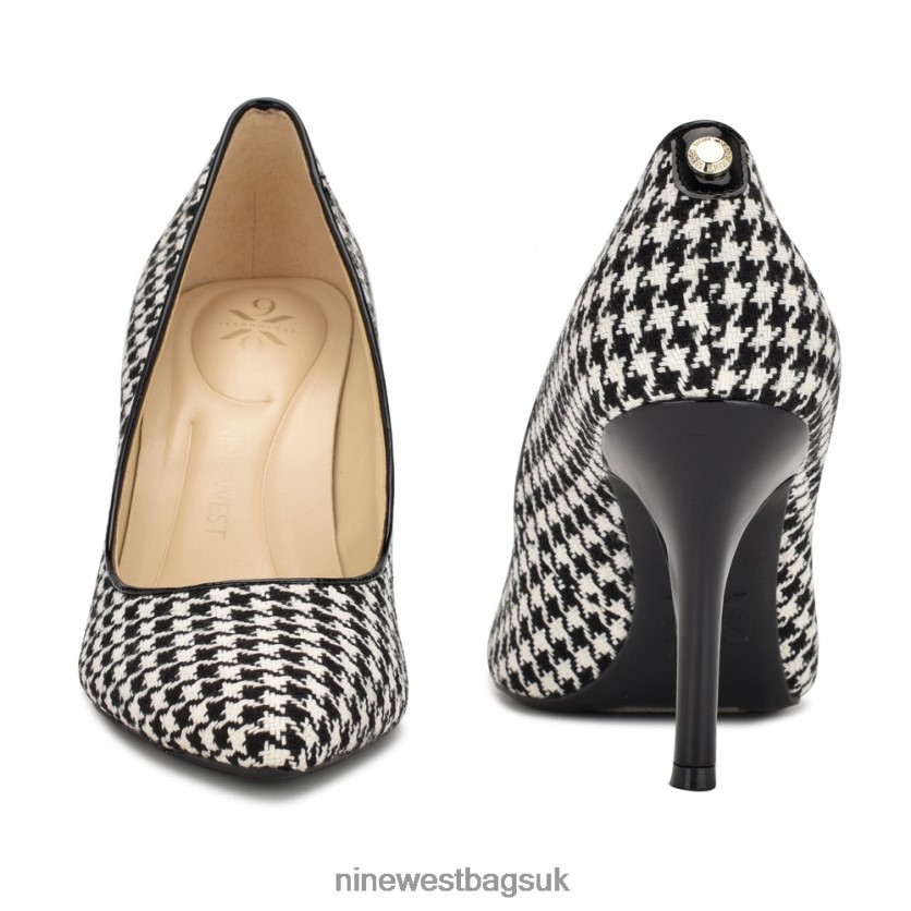 Nine West Fifth 9x9 Pointy Toe Pumps RFX40B1293 - Nine West UK Black/White Houndstooth