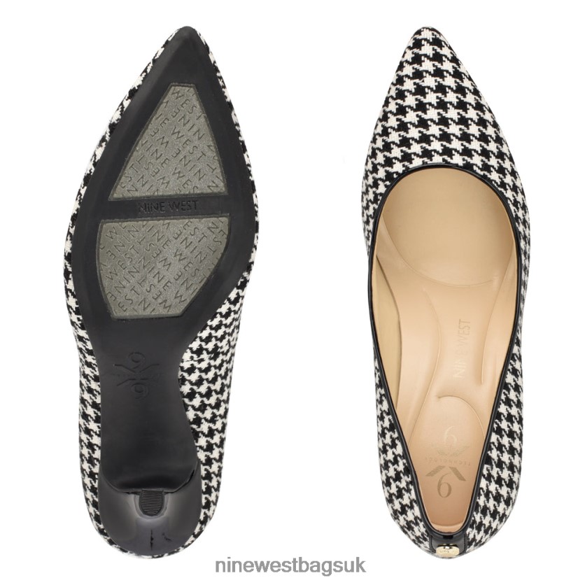 Nine West Fifth 9x9 Pointy Toe Pumps RFX40B1293 - Nine West UK Black/White Houndstooth