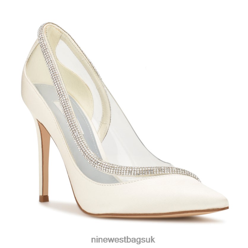Nine West Finna Pointy Toe Pumps RFX40B1313 - Nine West UK Ivory Satin