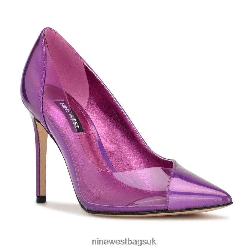 Nine West Flava Pointy Toe Pumps RFX40B1315 - Nine West UK Sale Purple Mirror Metallic