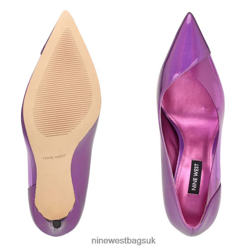 Nine West Flava Pointy Toe Pumps RFX40B1315 - Nine West UK Sale Purple Mirror Metallic