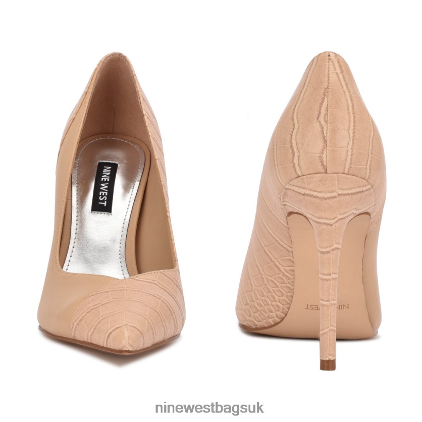 Nine West Flava Pointy Toe Pumps RFX40B1355 - Nine West UK Sale Warm Blush/Croco