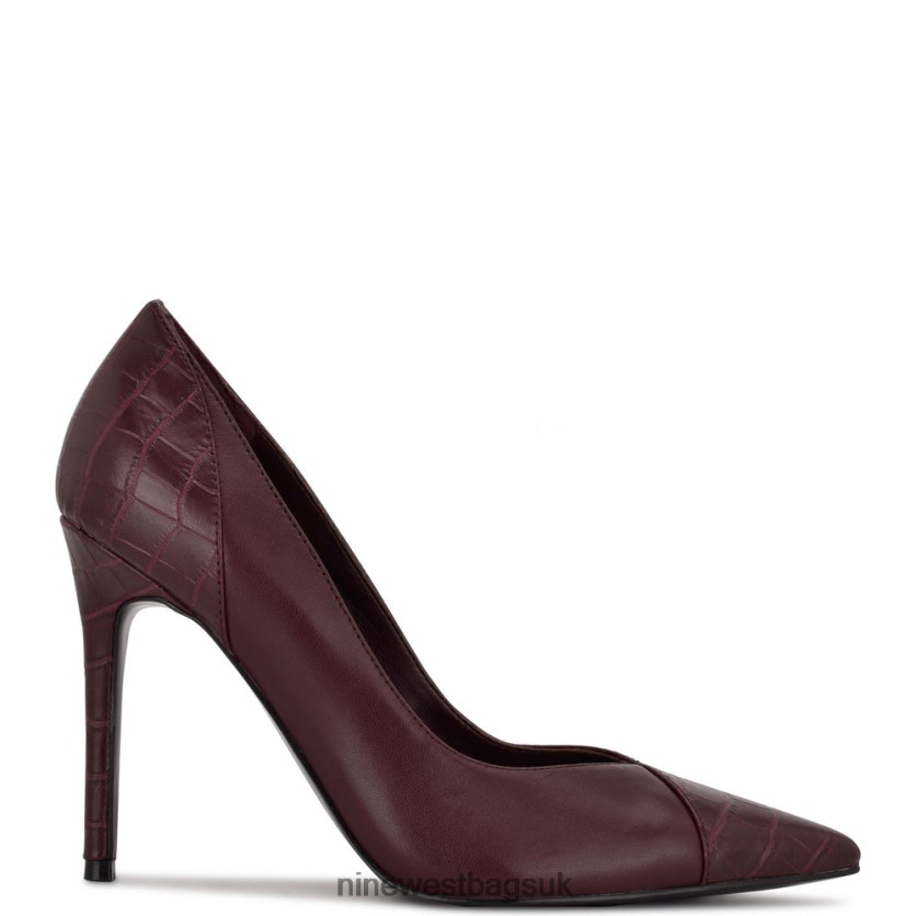 Nine West Flava Pointy Toe Pumps RFX40B1356 - Nine West Bags UK Burgundy Croco