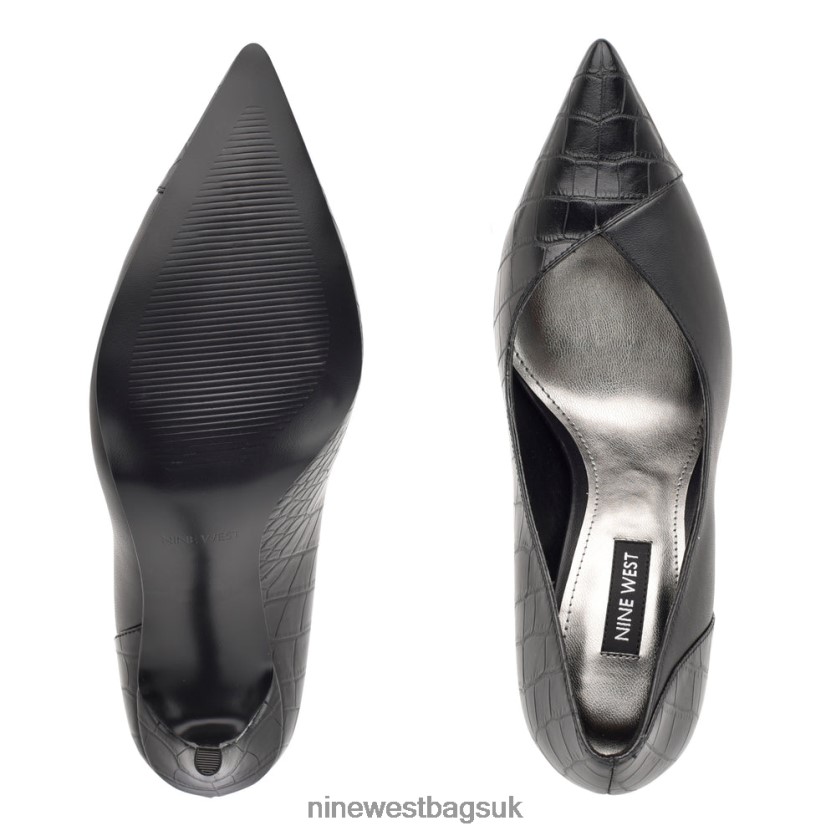 Nine West Flava Pointy Toe Pumps RFX40B1357 - Nine West UK Black/Croco