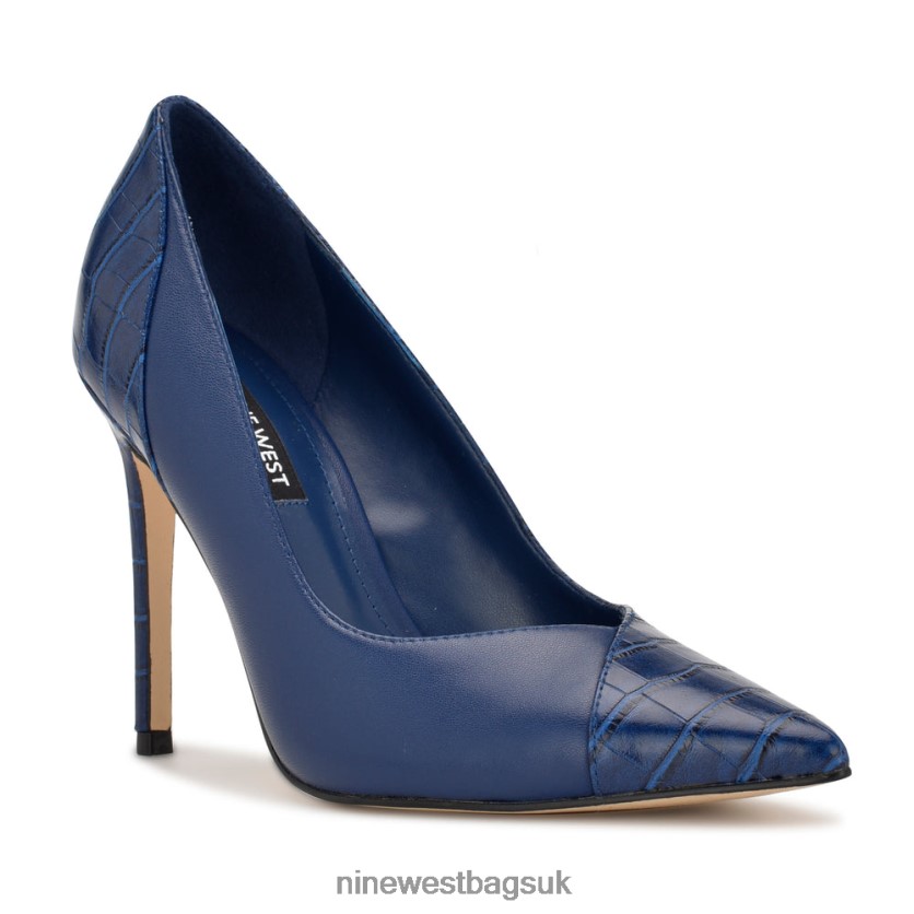 Nine West Flava Pointy Toe Pumps RFX40B1369 - Nine West UK Dark Blue/Croco