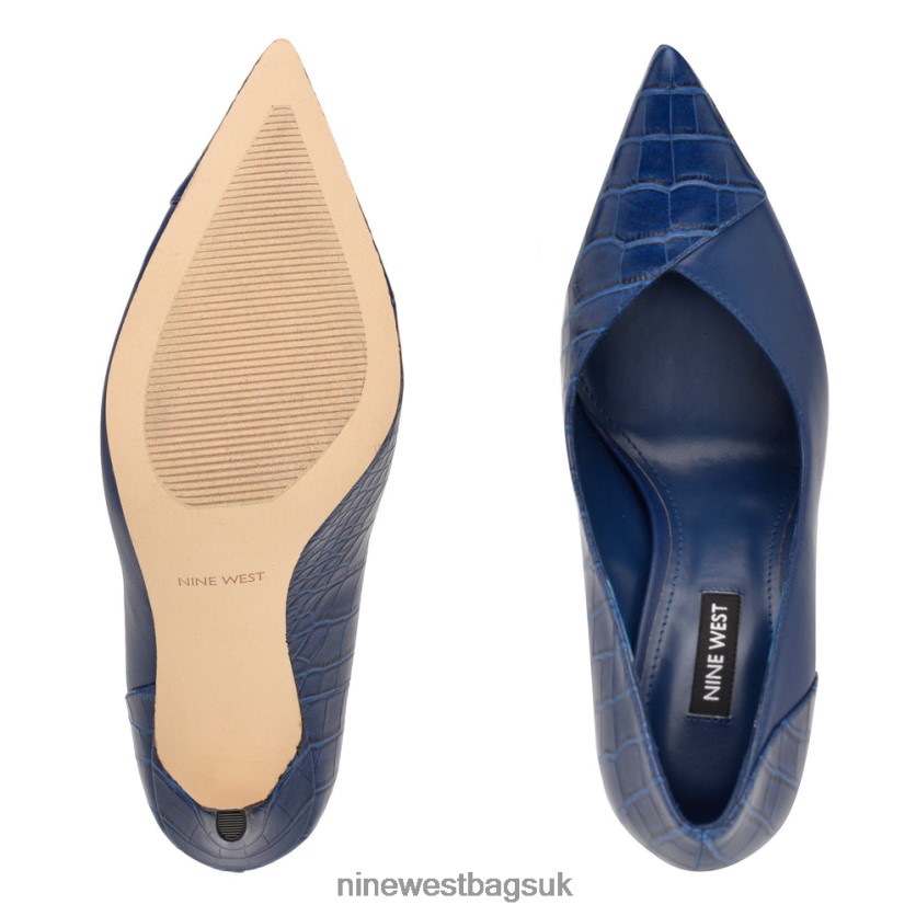 Nine West Flava Pointy Toe Pumps RFX40B1369 - Nine West UK Dark Blue/Croco