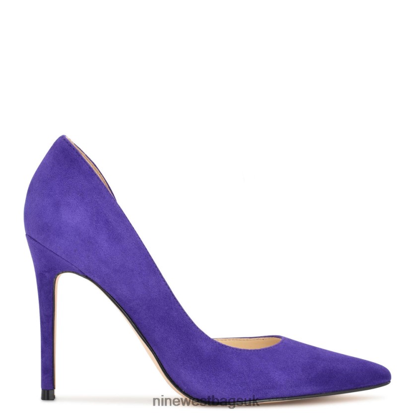 Nine West Folowe d'Orsay Pointy Toe Pumps RFX40B1307 - Nine West UK Sale Medium Purple Suede