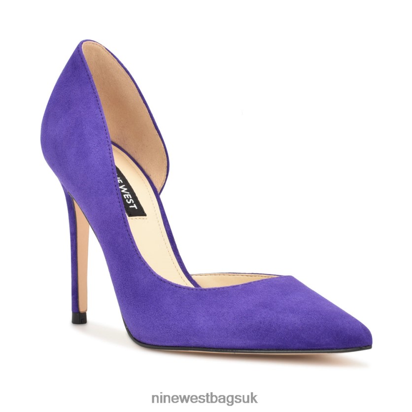 Nine West Folowe d\'Orsay Pointy Toe Pumps RFX40B1307 - Nine West UK Sale Medium Purple Suede