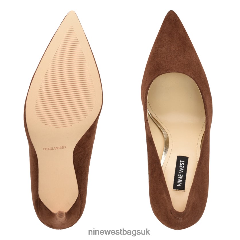 Nine West Fresh Pointy Toe Pumps RFX40B1321 - Nine West UK Medium Brown Suede