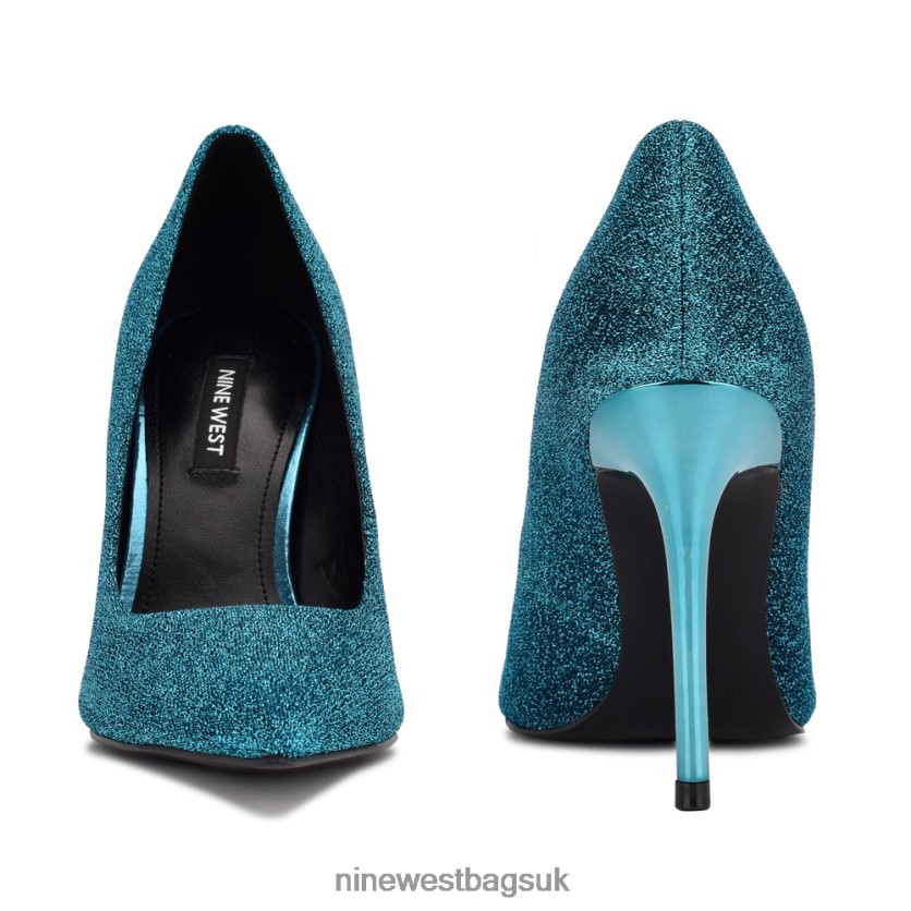 Nine West Fresh Pointy Toe Pumps RFX40B1333 - Nine West UK Medium Blue Metallic