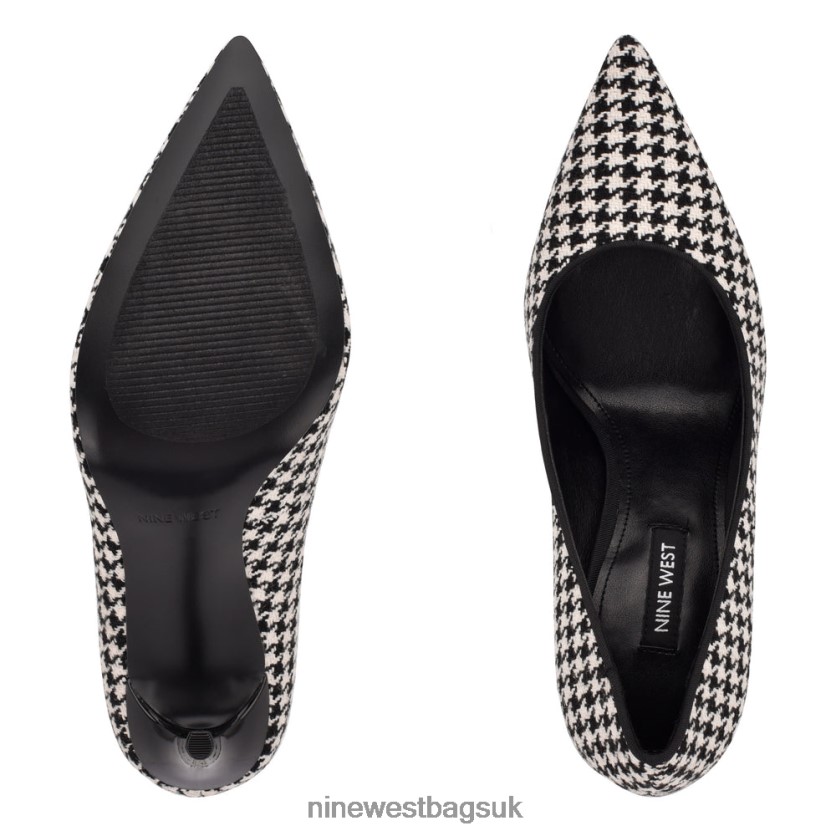 Nine West Fresh Pointy Toe Pumps RFX40B1344 - Nine West Bags UK Black/White Houndstooth
