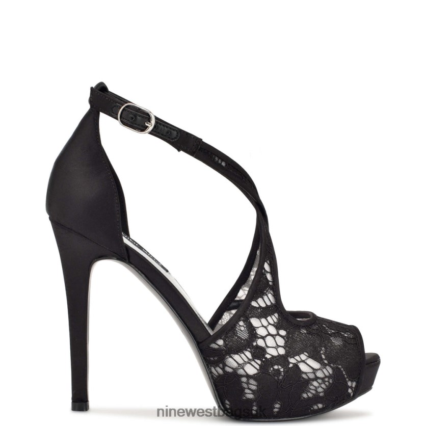 Nine West Hanya Peep Toe Platform Pumps RFX40B1285 - Nine West UK Black Lace