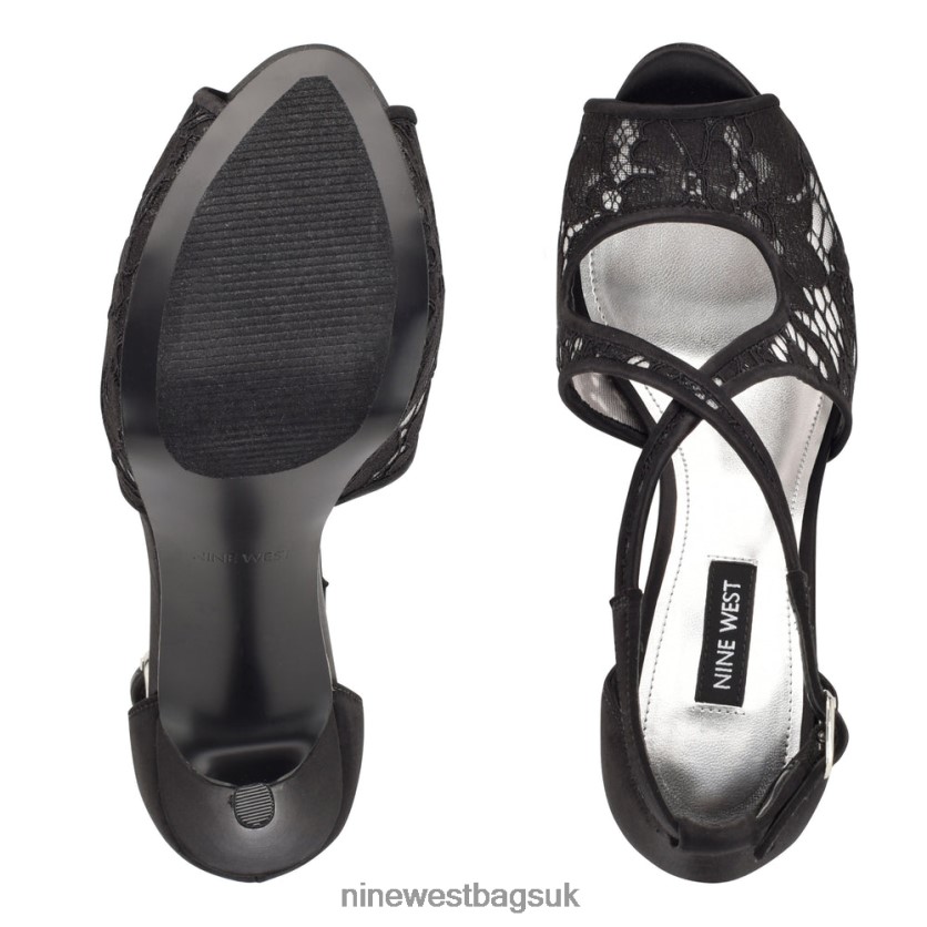 Nine West Hanya Peep Toe Platform Pumps RFX40B1285 - Nine West UK Black Lace