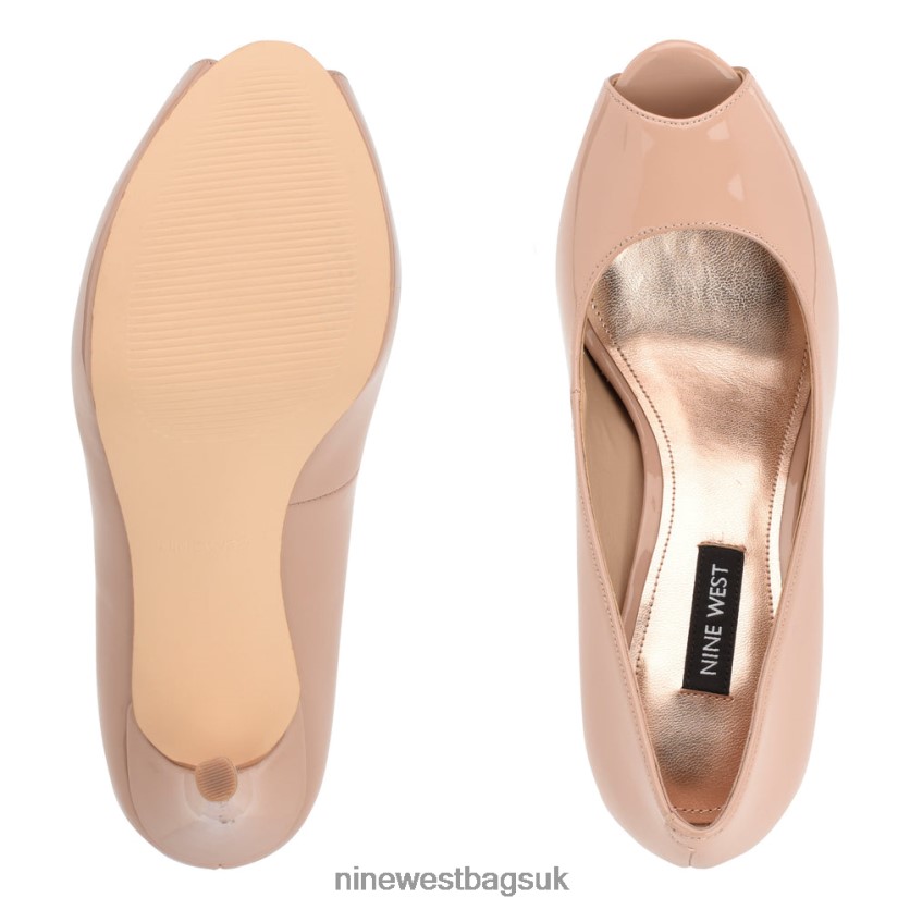 Nine West Hethr Platform Peep Toe Pumps RFX40B1289 - Nine West UK Barely Nude Patent