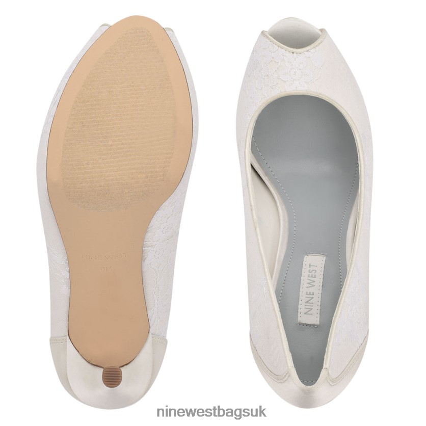 Nine West Hizzia Peep Toe Platform Pumps RFX40B1469 - Nine West UK White Lace