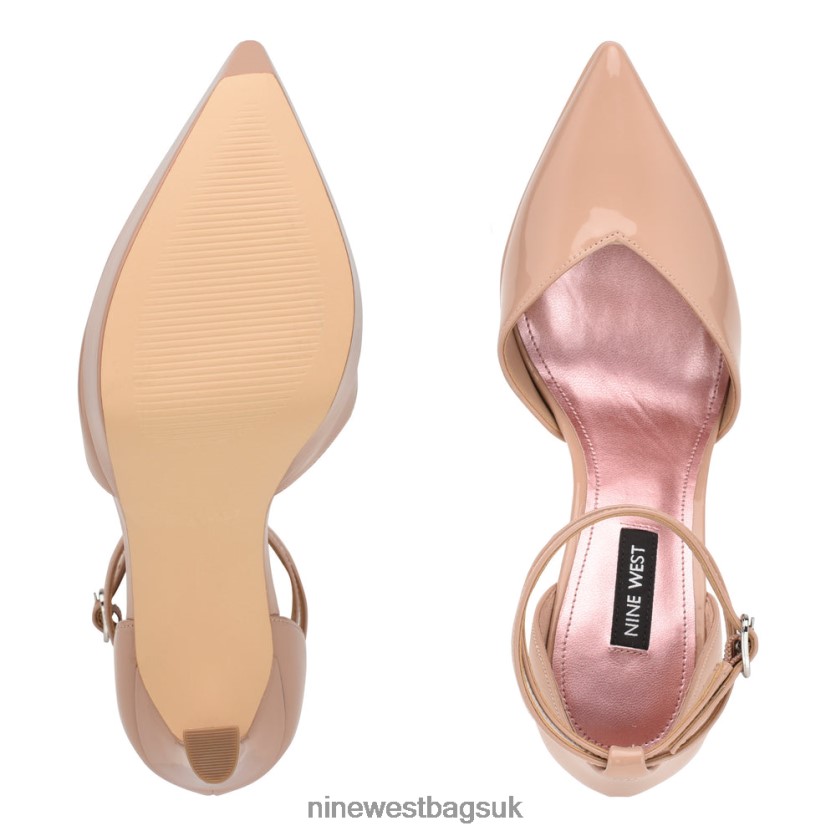 Nine West Linda Ankle Wrap Platform Pumps RFX40B1327 - Nine West UK Sale Barely Nude Patent