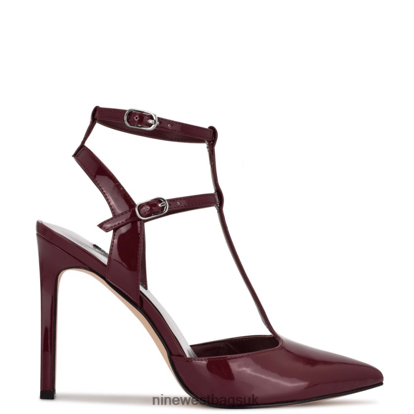 Nine West Tayes Ankle Strap Pump RFX40B1341 - Nine West UK Plum Patent