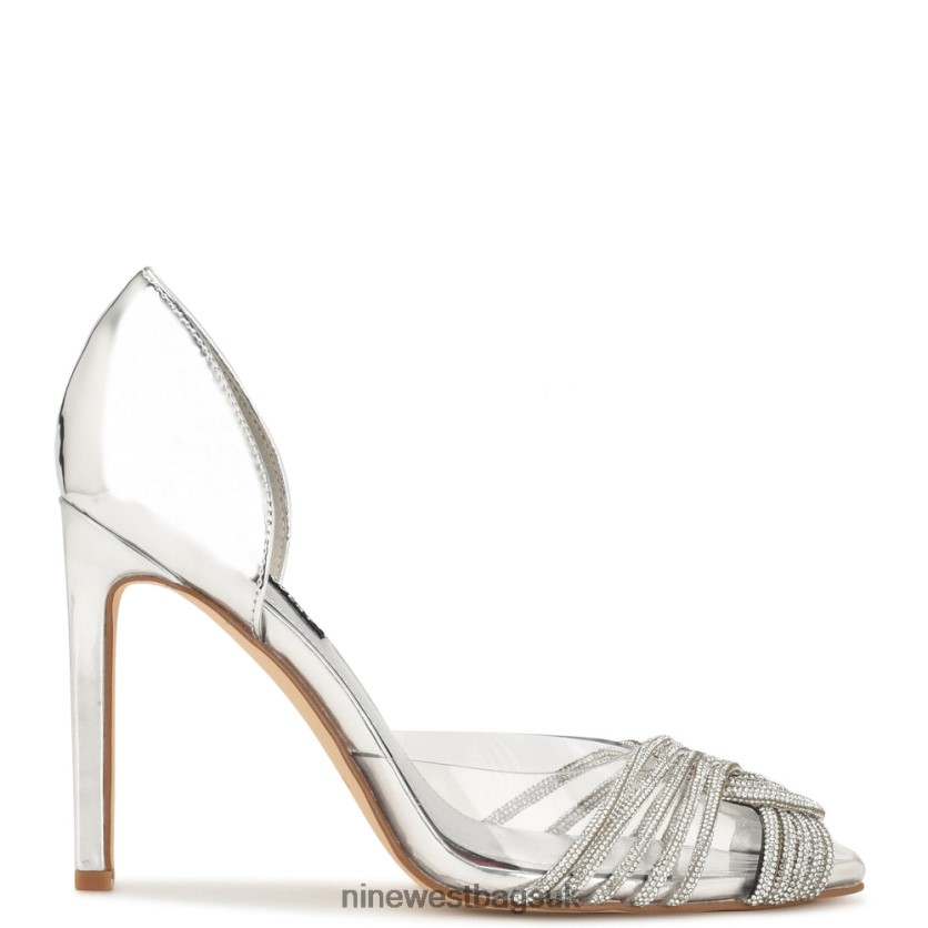 Nine West Toast d'Orsay Pumps RFX40B1294 - Nine West Sandals UK Silver/Clear Crystal