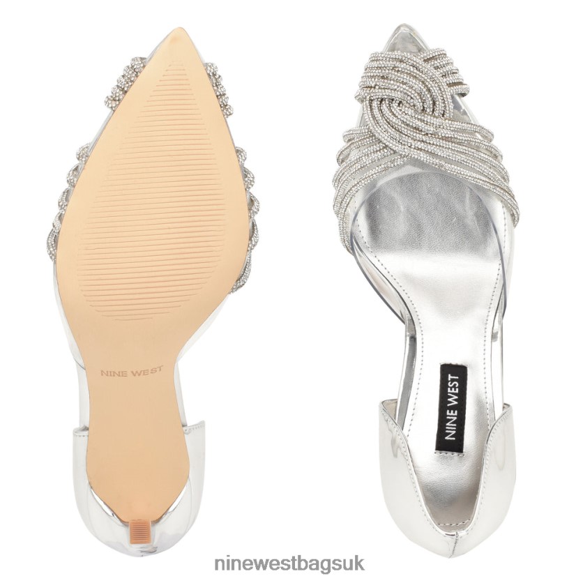 Nine West Toast d\'Orsay Pumps RFX40B1294 - Nine West Sandals UK Silver/Clear Crystal