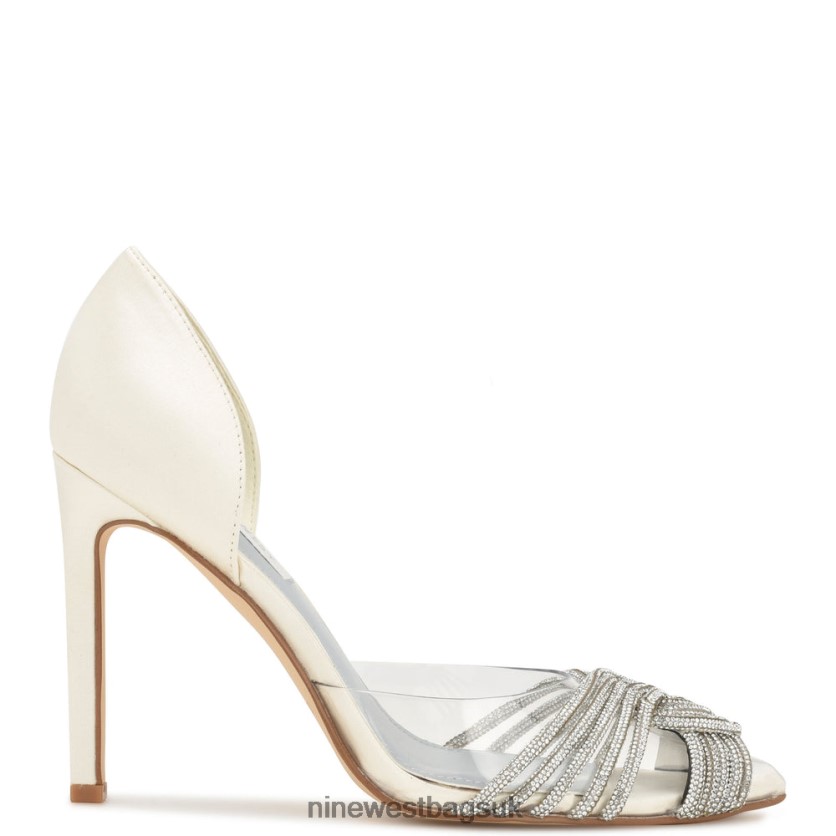 Nine West Toast d'Orsay Pumps RFX40B1295 - Nine West UK Sale Ivory/Clear Crystal
