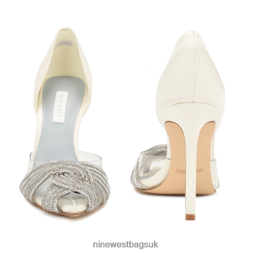 Nine West Toast d\'Orsay Pumps RFX40B1295 - Nine West UK Sale Ivory/Clear Crystal