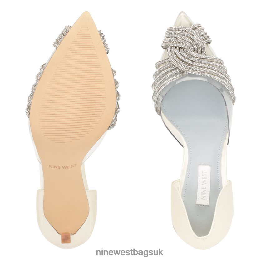 Nine West Toast d\'Orsay Pumps RFX40B1295 - Nine West UK Sale Ivory/Clear Crystal