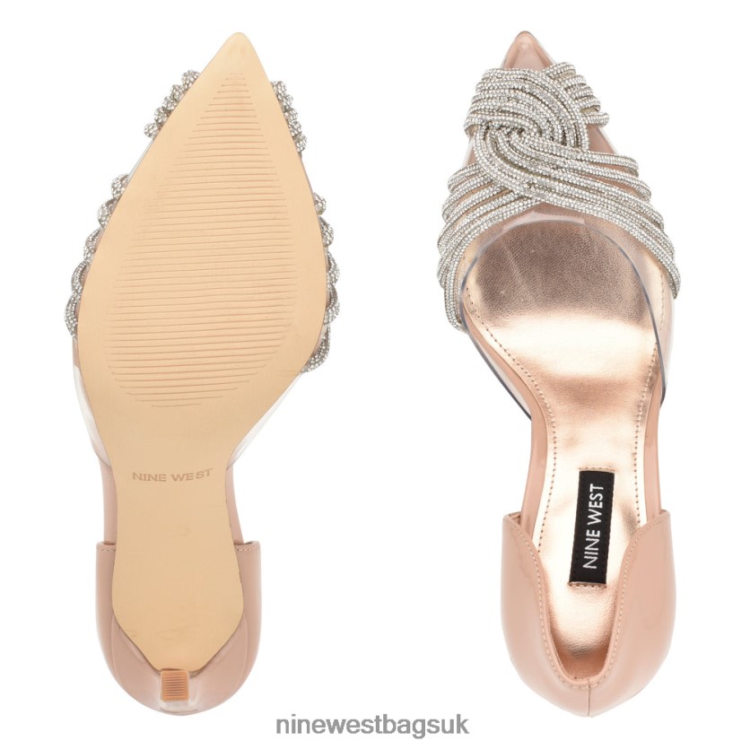 Nine West Toast d\'Orsay Pumps RFX40B1296 - Nine West Bags UK Nude/Clear Crystal
