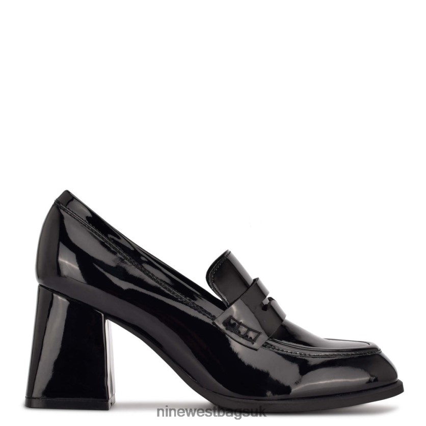 Nine West Zest Heeled Loafers RFX40B2077 - Nine West UK Black Patent