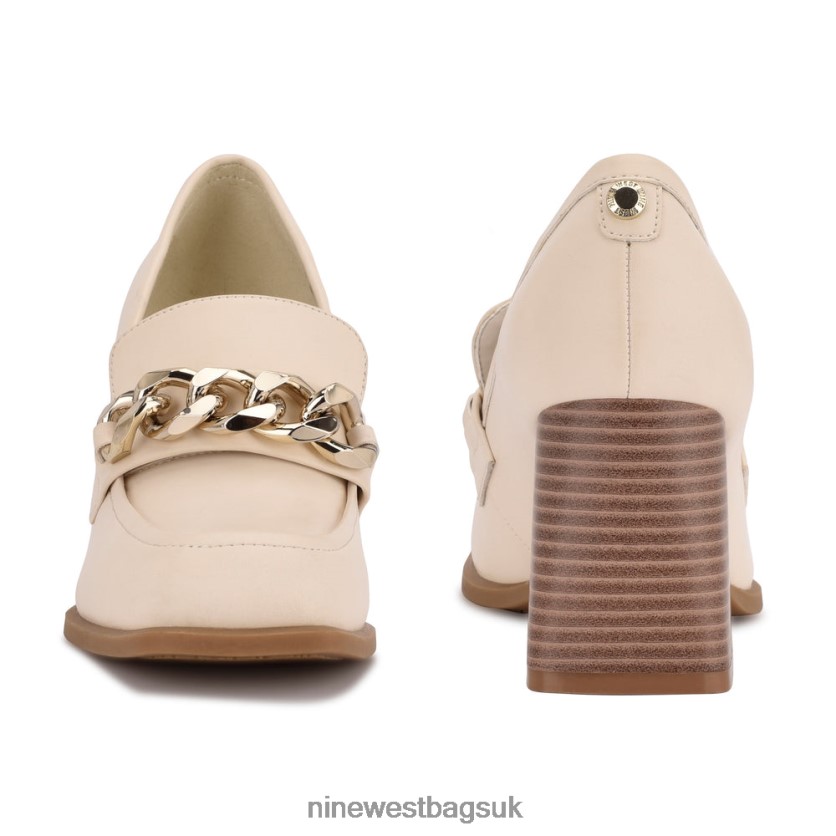 Nine West Zynga Heeled Loafers RFX40B2223 - Nine West UK Sale Chic Cream