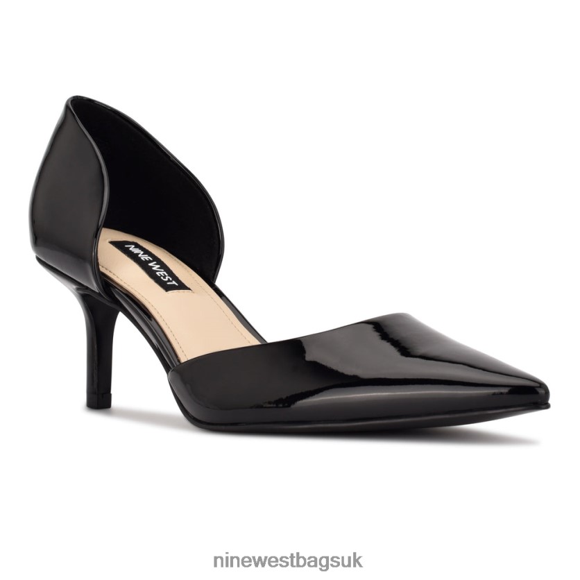 Nine West Arive Pointy Toe Pumps RFX40B1171 - Nine West UK Sale Black Patent