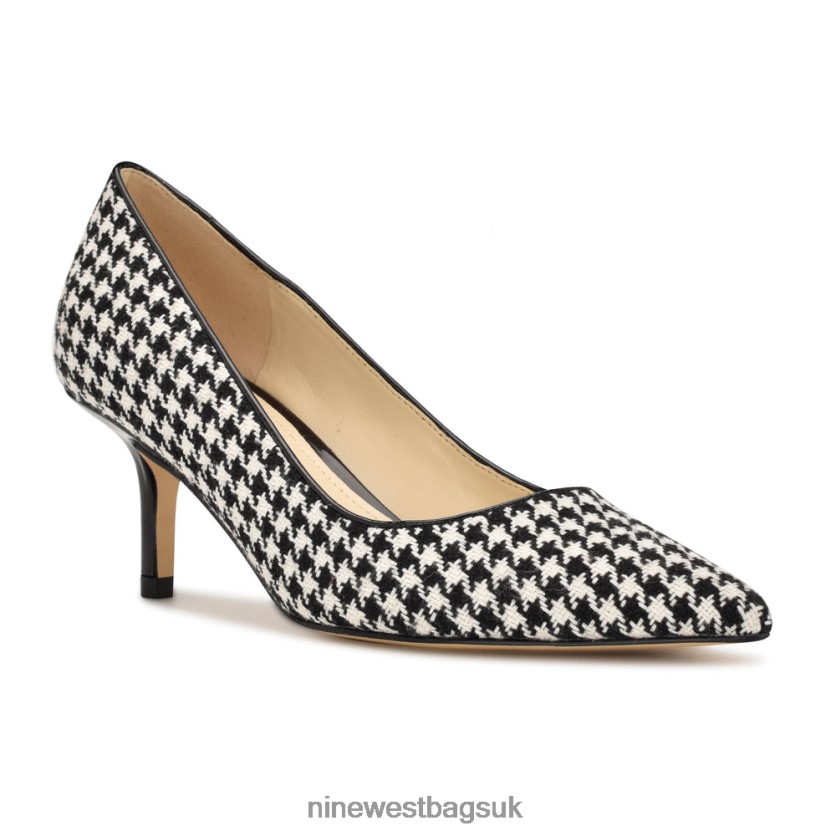 Nine West Arlene Pointy Toe Pumps RFX40B1168 - Nine West Bags UK Black/White Houndstooth