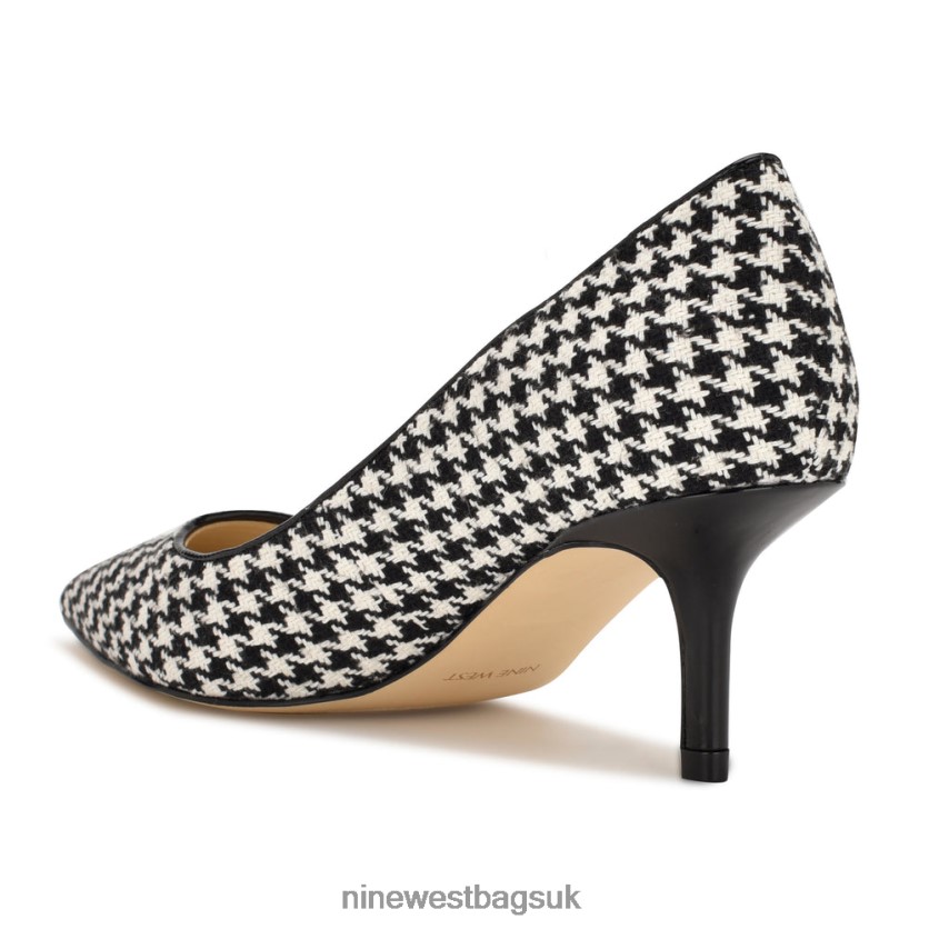 Nine West Arlene Pointy Toe Pumps RFX40B1168 - Nine West Bags UK Black/White Houndstooth