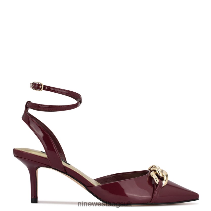 Nine West Arnice Pointy Toe Pumps RFX40B1178 - Nine West Sandals UK Dark Red Patent