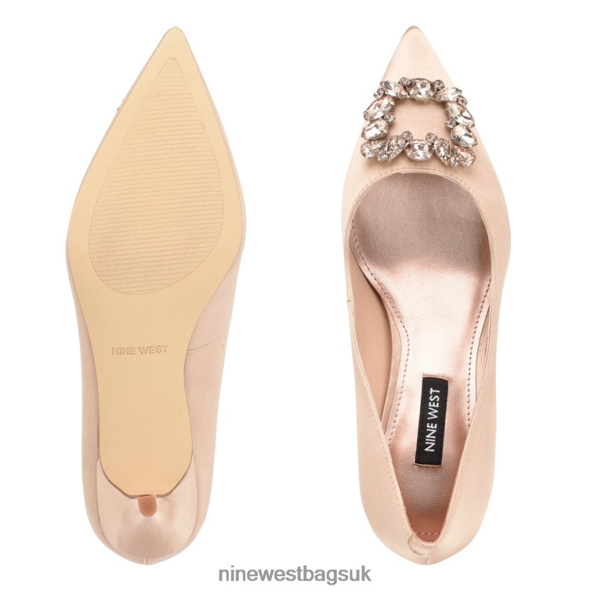 Nine West Avolon Pointy Toe Pumps RFX40B1165 - Nine West UK Nude Satin Crystal