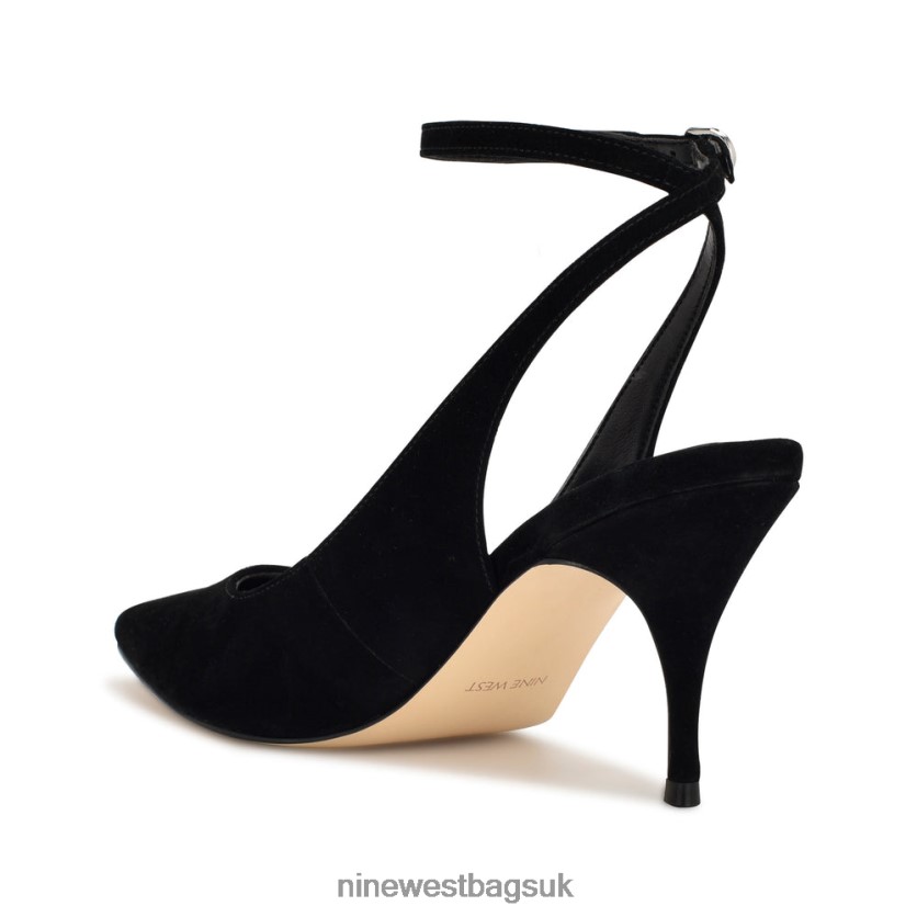 Nine West Boca Ankle Strap Pumps RFX40B1163 - Nine West UK Sale Black Suede